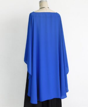 Azure Elegance Cape Blouse