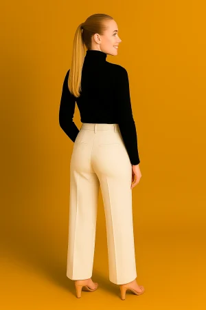 Classic black turtleneck top with silky drape lightweight